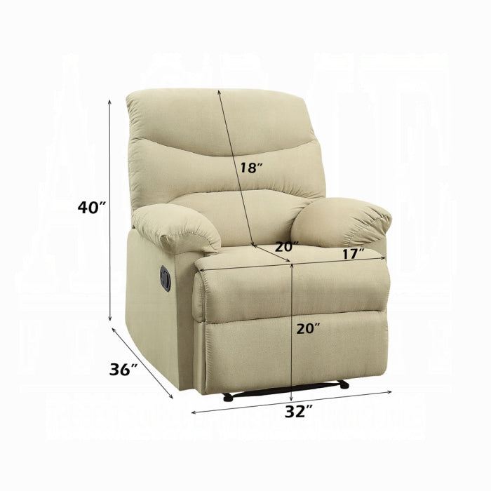 ACME Beige Arcadia Motion Recliner