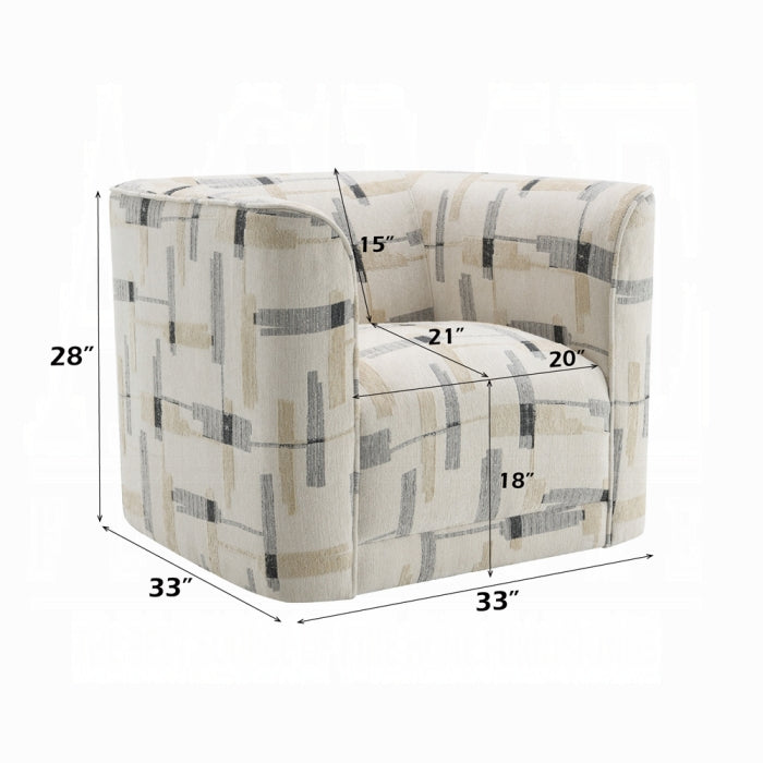 ACME Beige Pattern  Darya Chair w/Swivel
