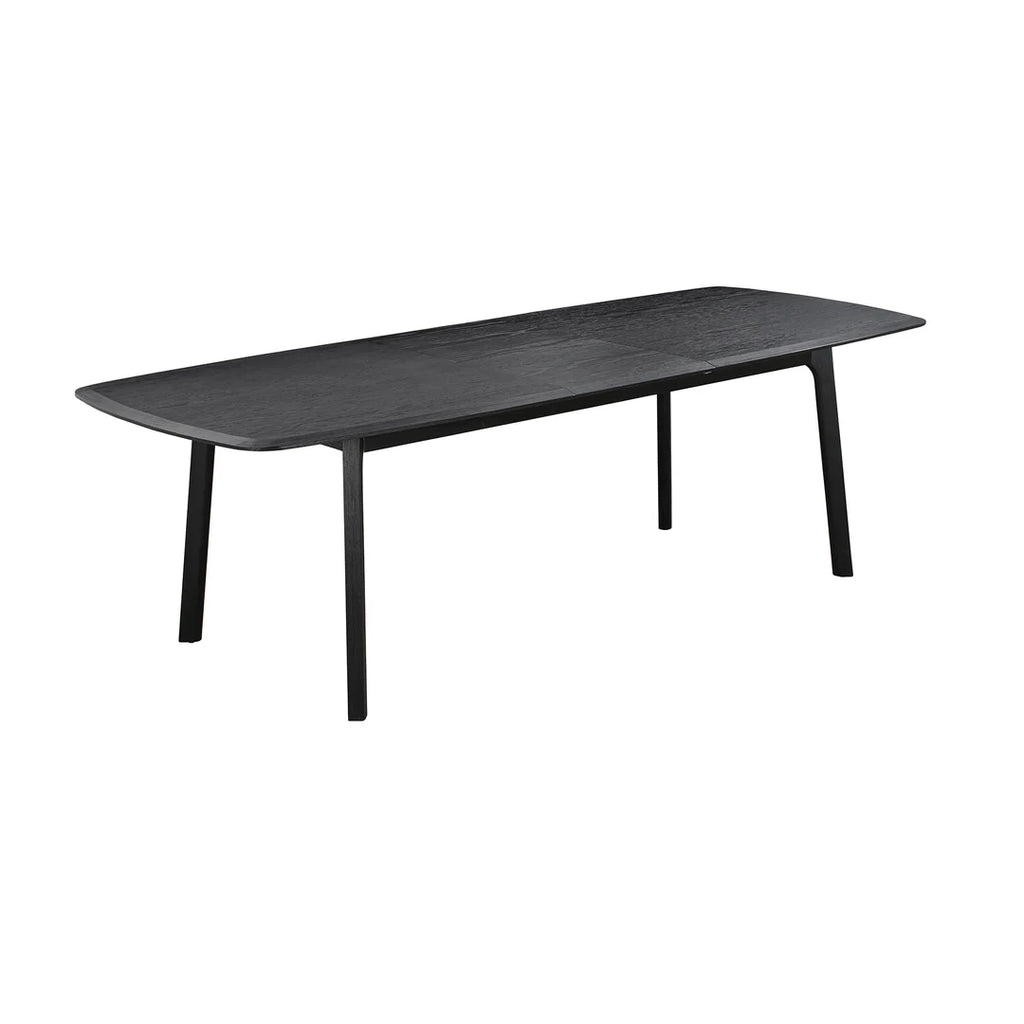 Armen Living Holland Extendable Rectangle 98" Dining Table in Black Brushed Oak