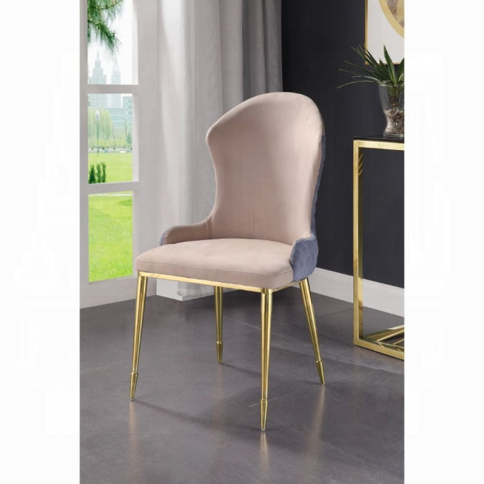 ACME Tan, Lavender & Gold Caolan Side Chair (Set-2)