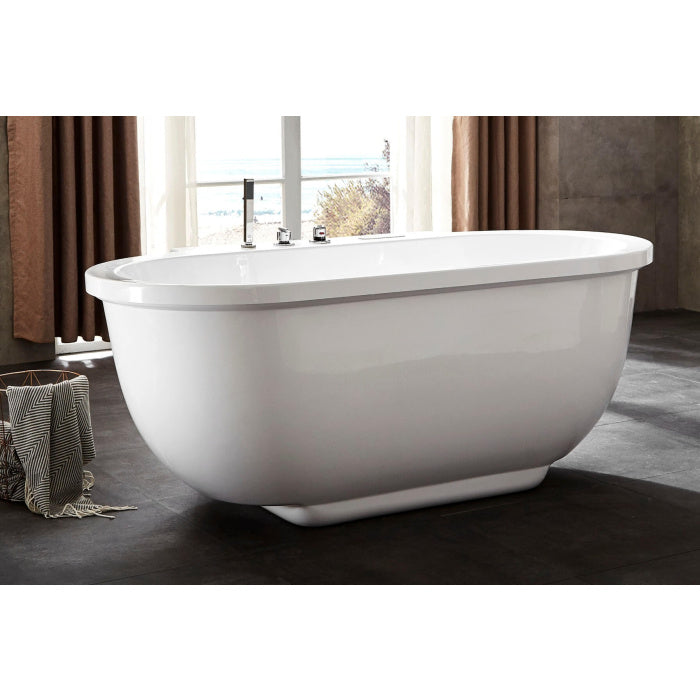 EAGO 6 ft Acrylic White Whirlpool Bathtub w Fixtures