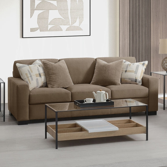 ACME Brown Suede Darya Sofa w/4 Pillows