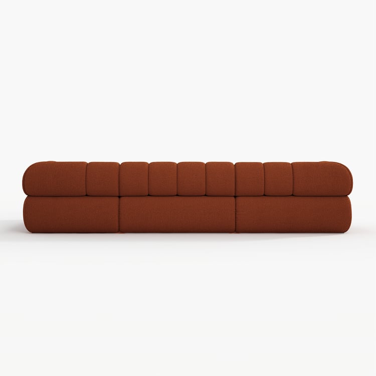Nimbus 118" 3-Piece Channel Bouclé RUST Sectional Sofa with Chaise