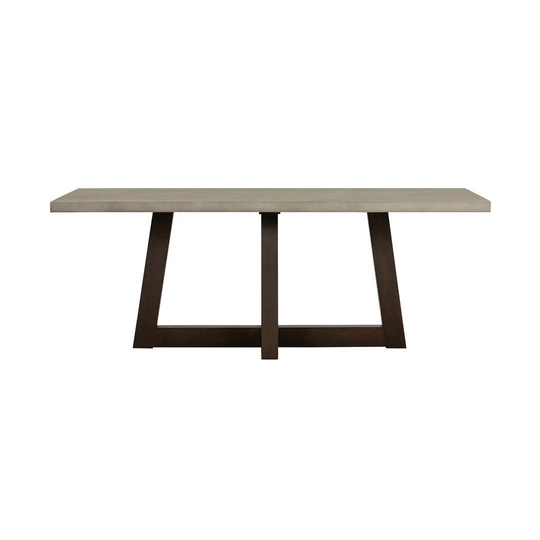 Armen Living Elodie Gray Concrete and Dark Gray Oak Rectangle Dining Table
