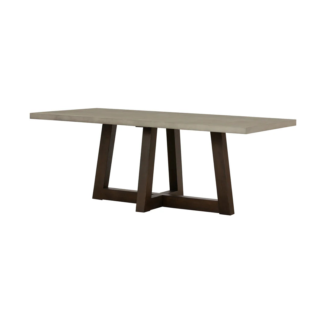 Armen Living Elodie Gray Concrete and Dark Gray Oak Rectangle Dining Table
