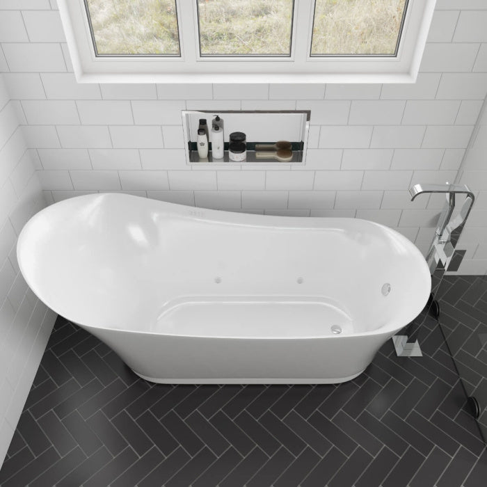 EAGO 6 Foot White Free Standing Air Bubble Bathtub