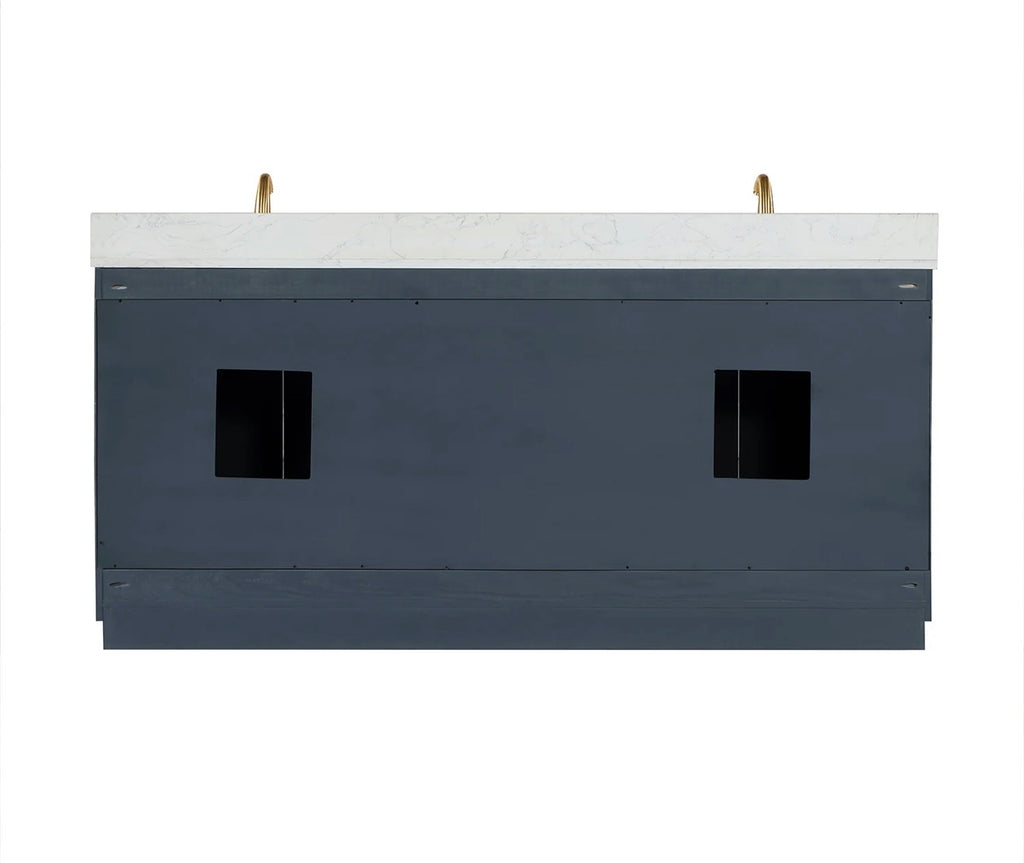 Altair Gazsi 72" Double Bathroom Vanity Set with Grain White Engineered Stone Countertop