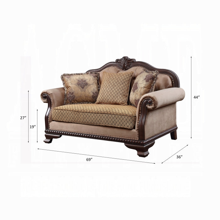 ACME Chateau De Ville Loveseat W/3 Pillows