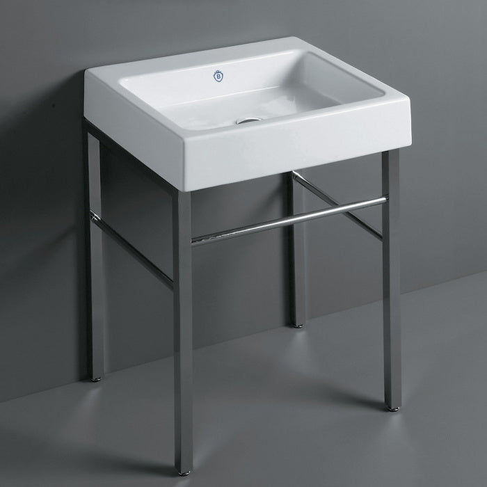 Whitehaus Britannia Large Rectangular Sink Console with Front towel Bar and No Hole Drill