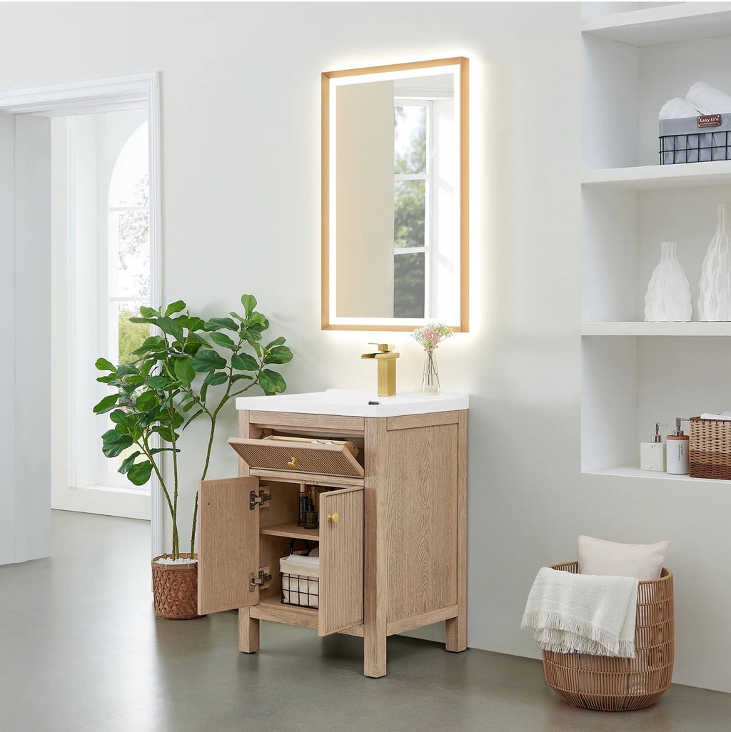Altair Cerrito 24" Single Bathroom Vanity with White Ceramic Integrated Sink without Mirror