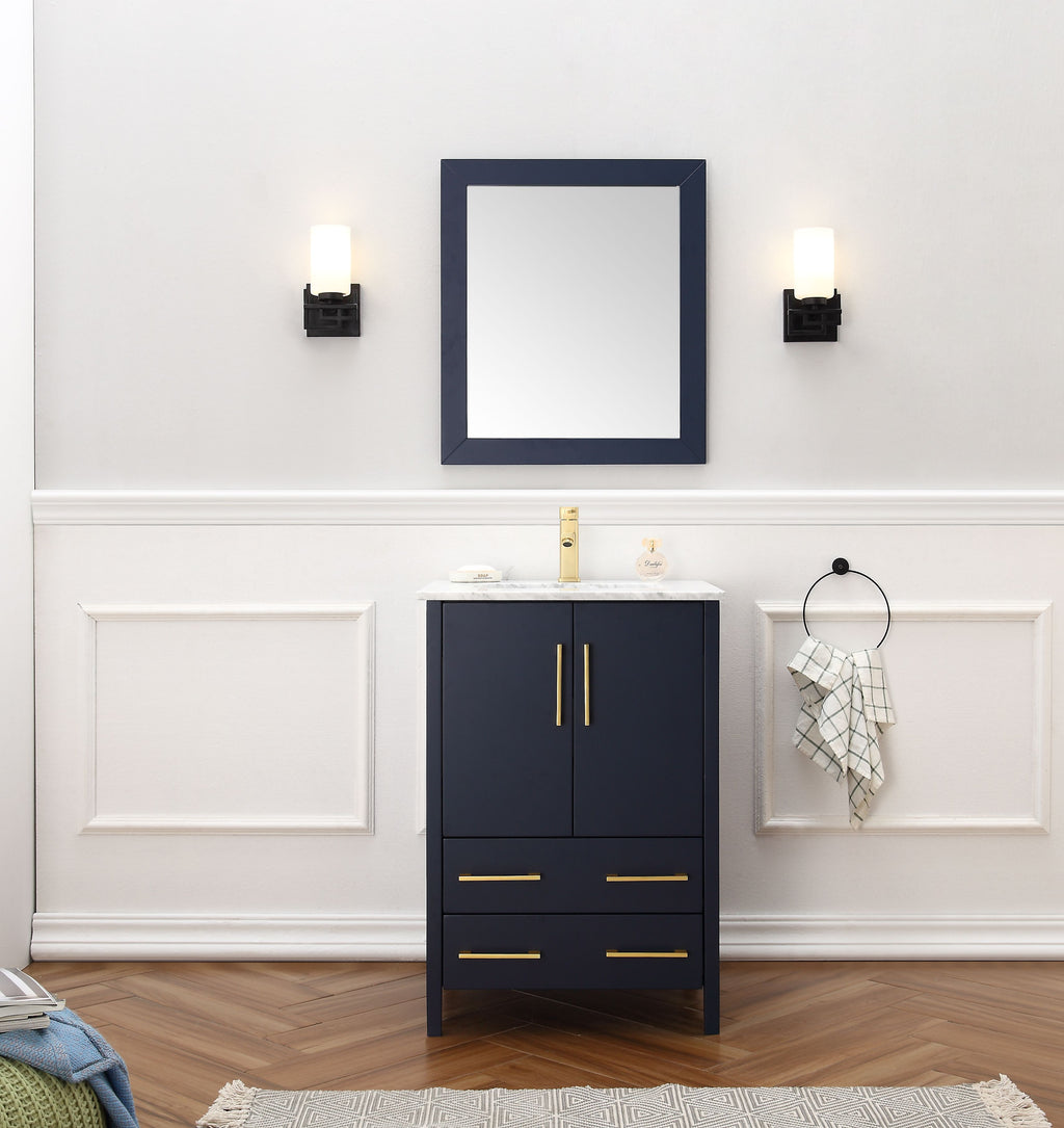 Legion Furniture Blue Solid Wood Sink Vanity WITH Mirror -NO Faucet