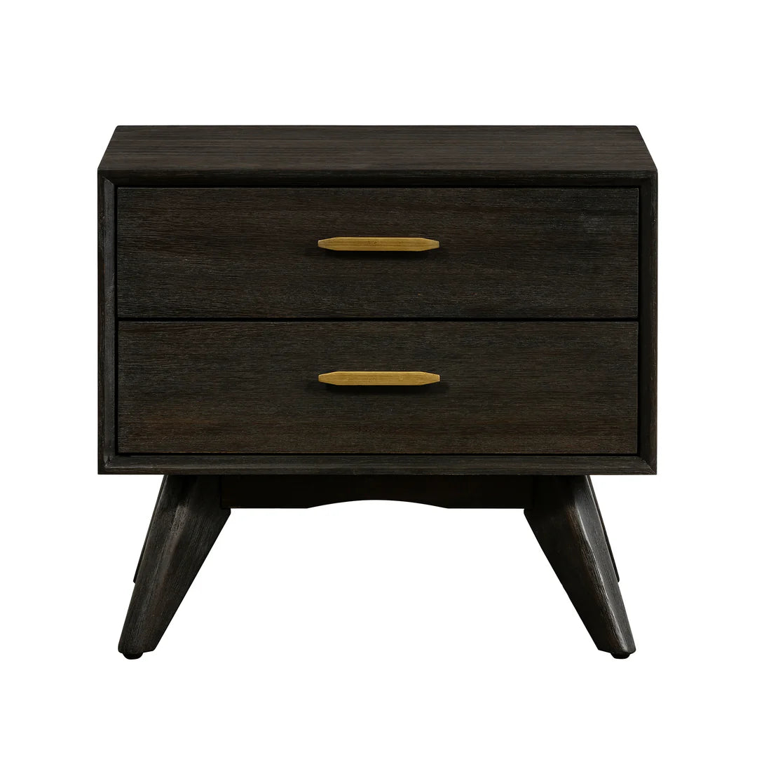 Armen Living Baly 3 Piece Acacia King or Queen Loft Bed and Nightstands Bedroom Set