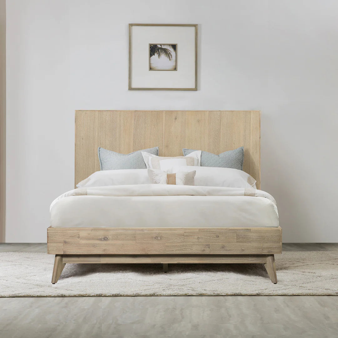 Armen Living Baly Acacia Mid-Century Platform Bed