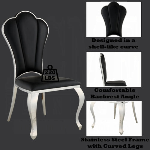 ACME Black Synthetic Leather Cyrene Side Chair (Set-2)