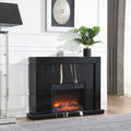 ACME Black Mirrored Finish Drisana Fireplace