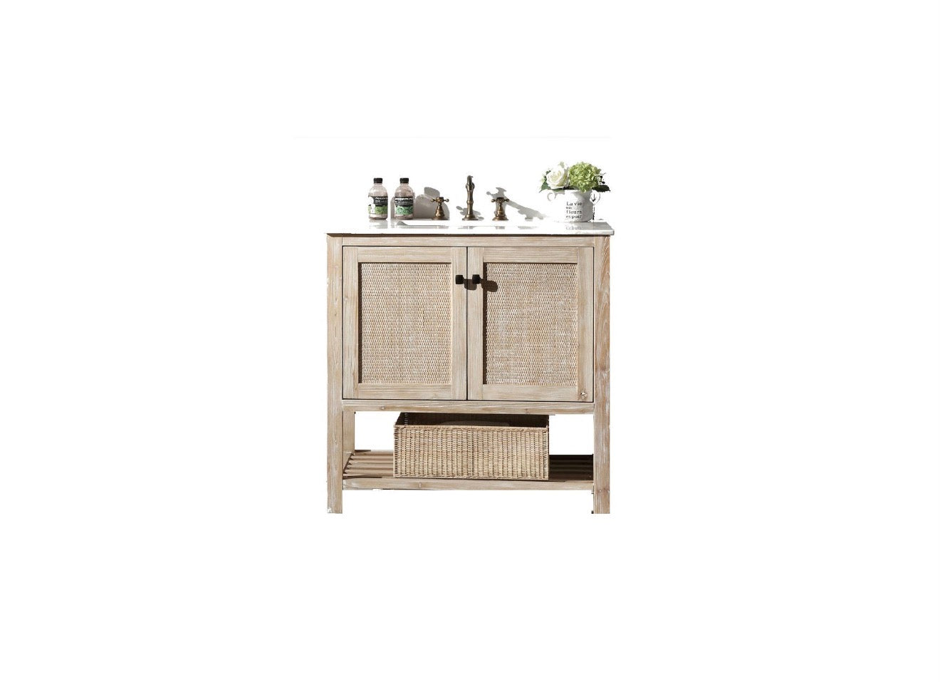 Legion Furniture Solid Wood Sink Vanity With Marble Top -NO Faucet 36", 48", 60"