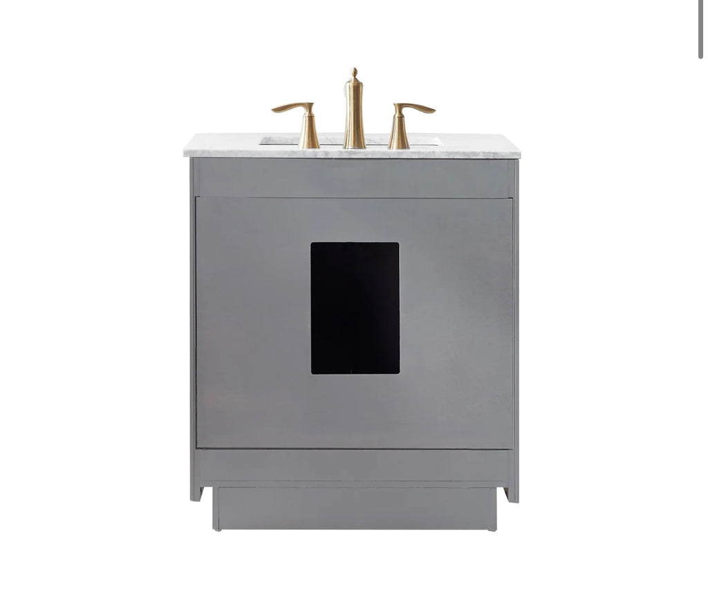 Altair Ivy 30" Single Bathroom Vanity Set and Carrara Marble Countertop