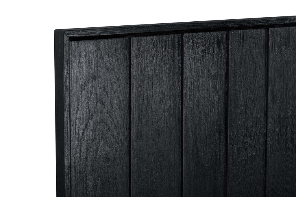 Armen Living Carnaby Platform Bed Frame in Black Brushed Oak