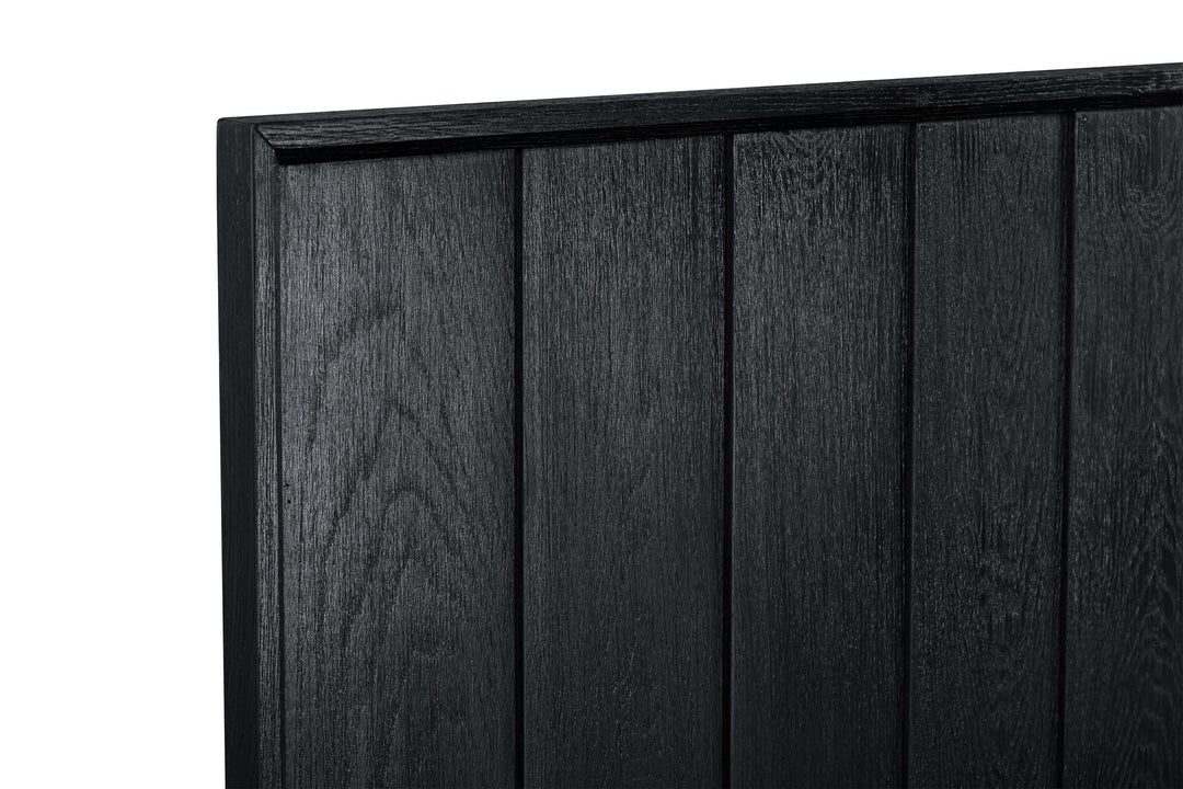 Armen Living Carnaby Platform Bed Frame in Black Brushed Oak