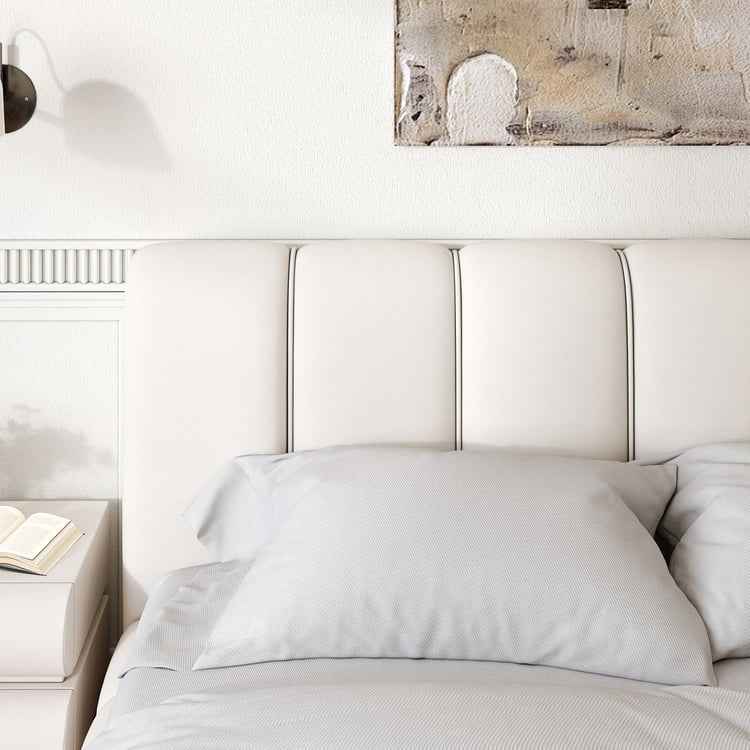 Humply Modern Leather Wingback King Bed Frame with Upholstered Headboard