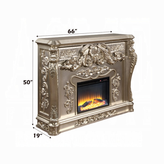 ACME  Antique Silver Finish Sorina Fireplace