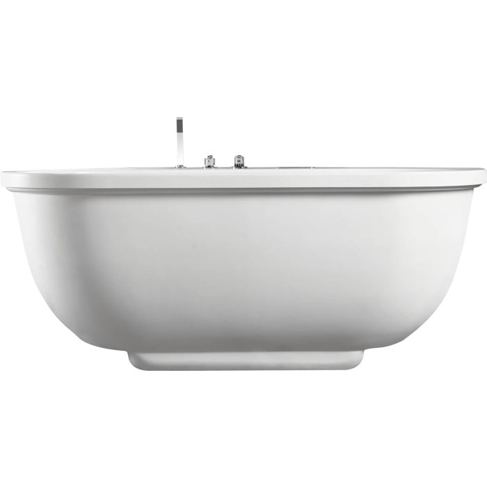 EAGO 6 ft Acrylic White Whirlpool Bathtub w Fixtures