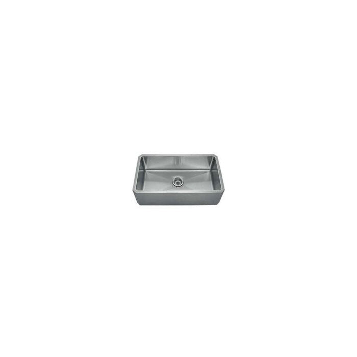 Whitehaus Noah's Collection Brushed Stainless Steel Single Bowl Front Apron Undermount Sink