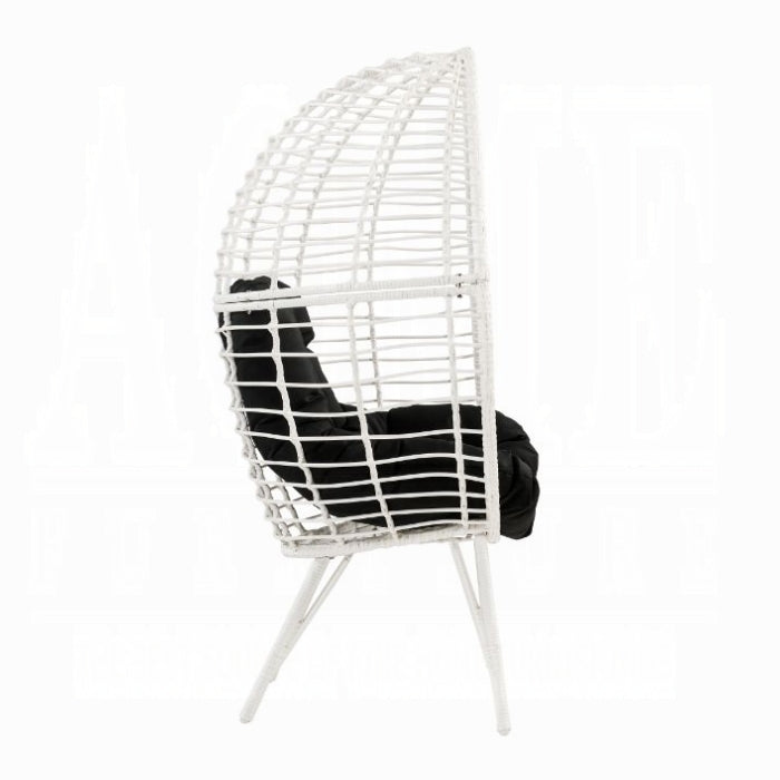 ACME Black & White Galzed Patio Lounge Chair