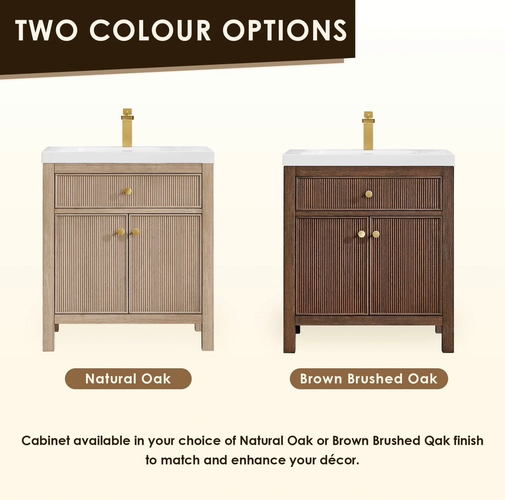 Altair Cerrito 30” single bathroom vanity with white Engineered stone integrated sink without mirror