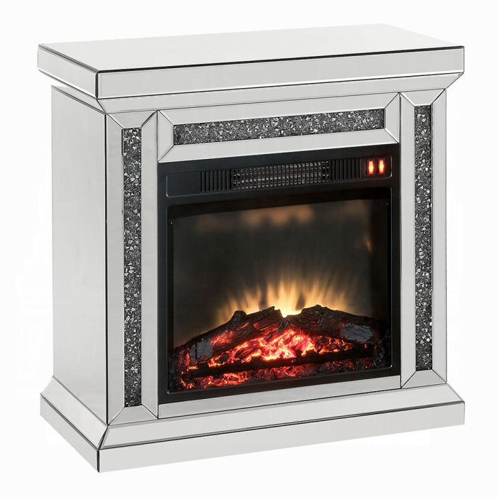 ACME Mirrored & Faux Diamonds Noralie Fireplace