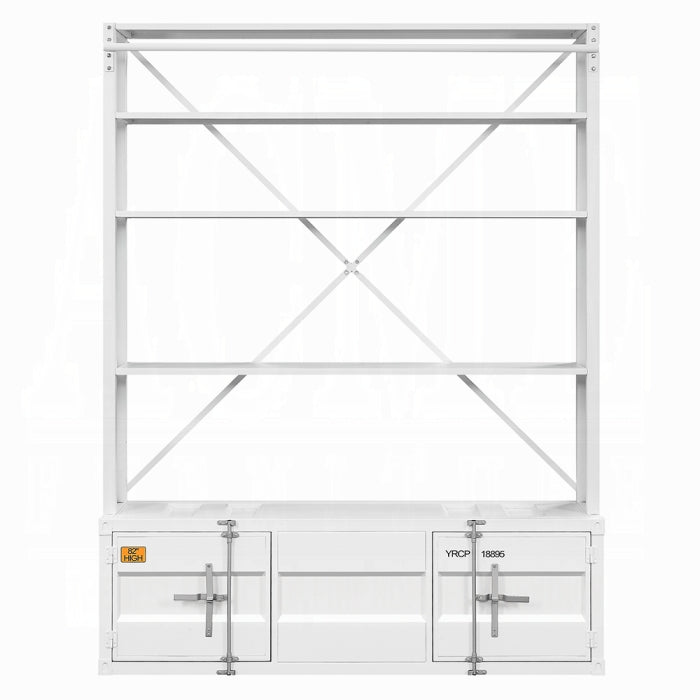 ACME White Cargo Bookcase W/Ladder