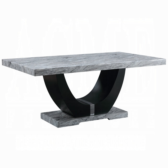 ACME Engineered Stone & Black Caralin Dining Table