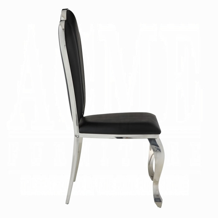 ACME Black Synthetic Leather Cyrene Side Chair (Set-2)