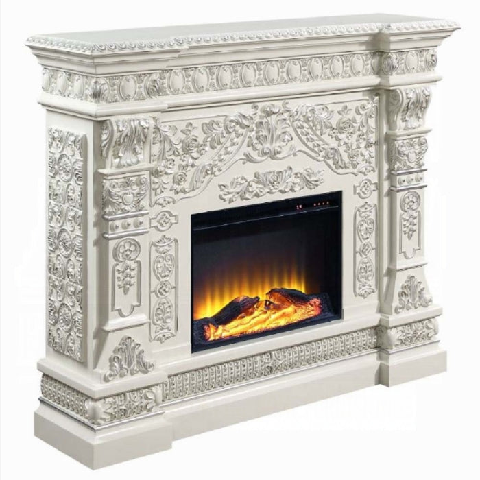 ACME Antique White Vanaheim Fireplace