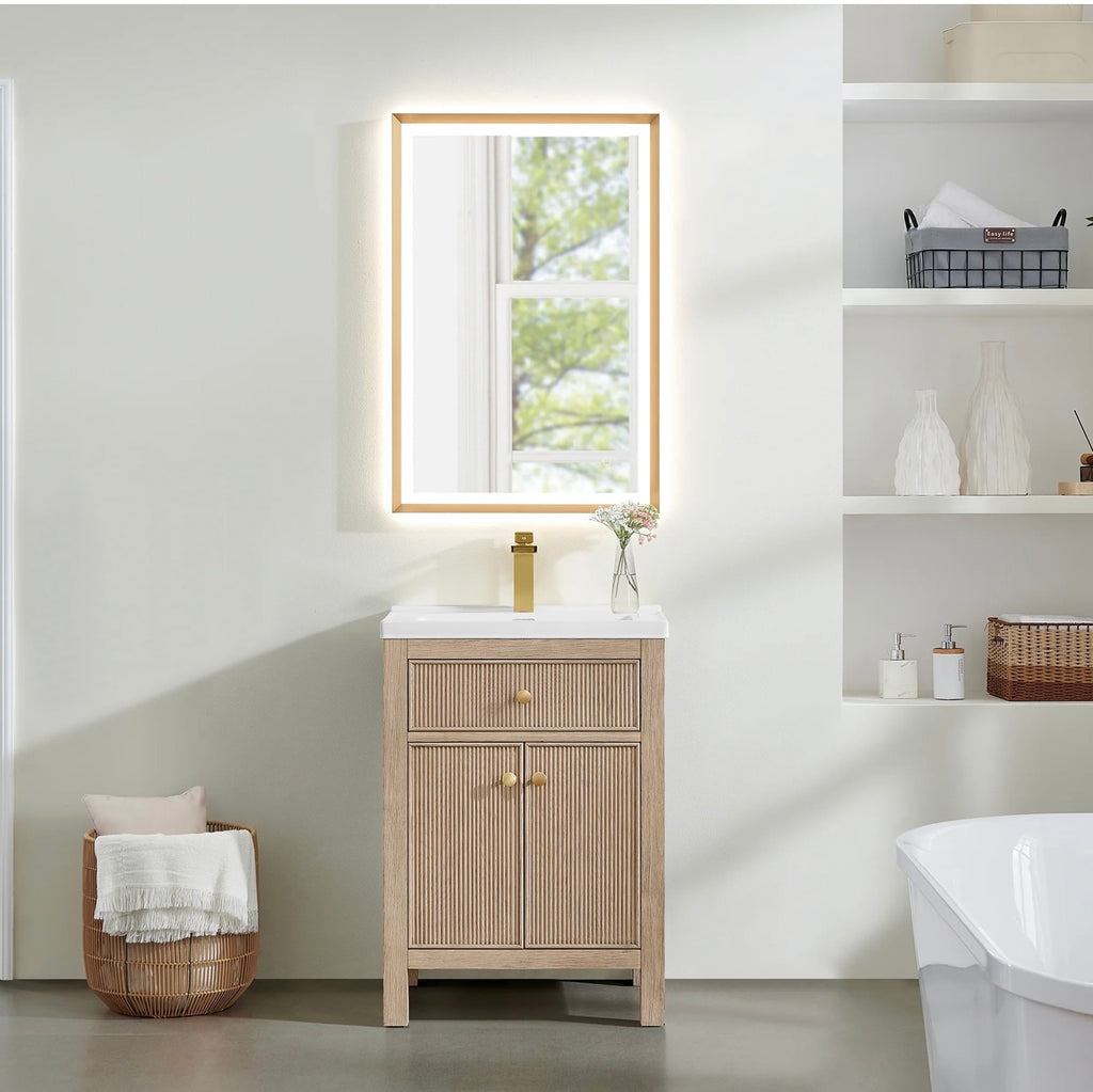 Altair Cerrito 24" Single Bathroom Vanity with White Ceramic Integrated Sink without Mirror