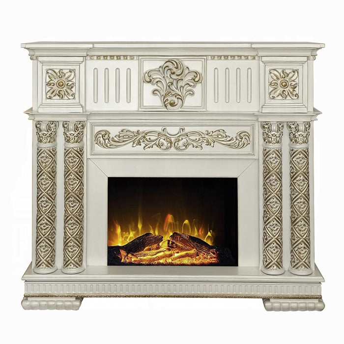 ACME Antique Pearl Vendome Fireplace