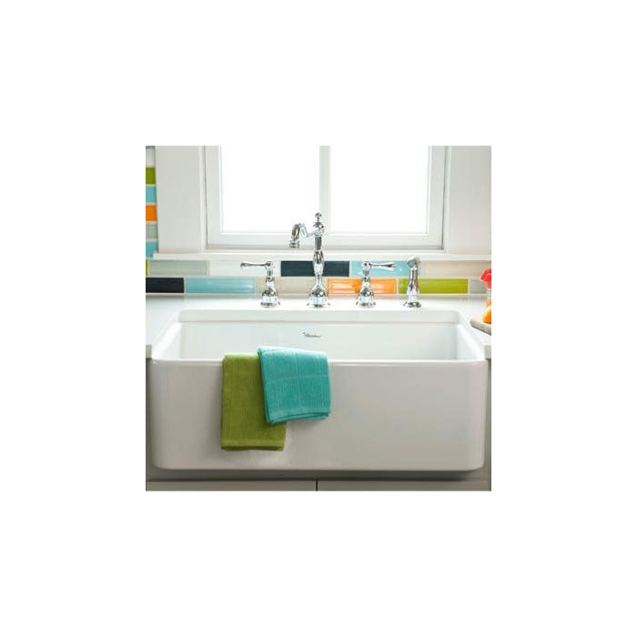Whitehaus Farmhouse Fireclay Duet Series Reversible Sink with Smooth Front Apron