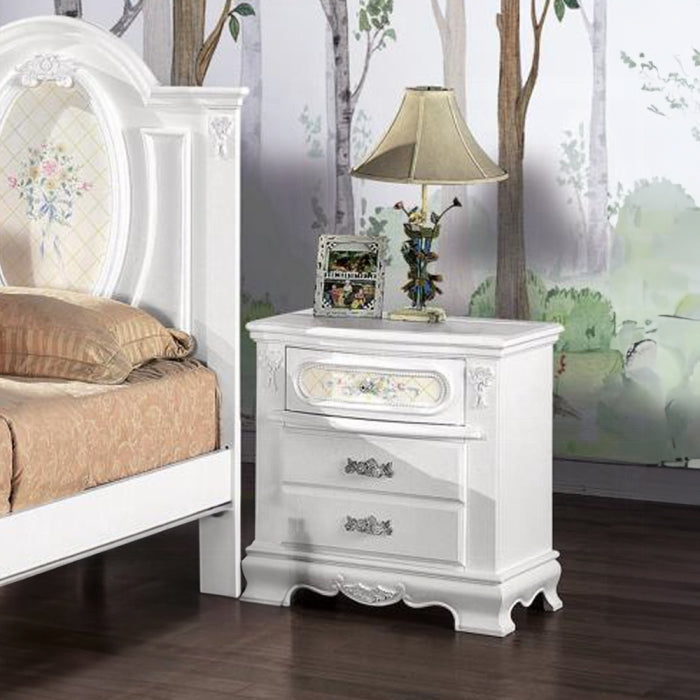 ACME White Flora Nightstand