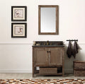 Legion Furniture Solid Wood Bathroom Vanity with Natural Moon Stone Top – Brown Rustic (36", 48", 60")