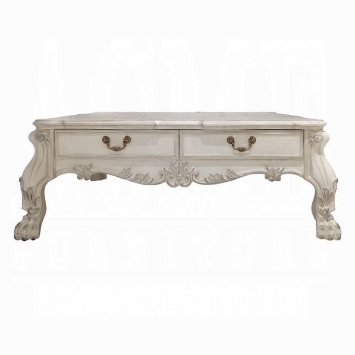 ACME Vintage Bone White Dresden Coffee Table