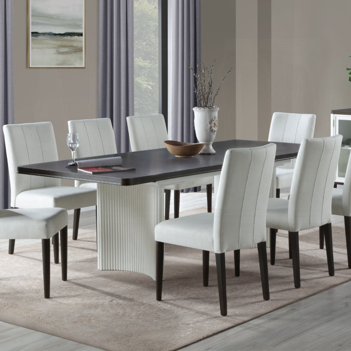ACME White & Brown Carena Dining Table w/Leaf