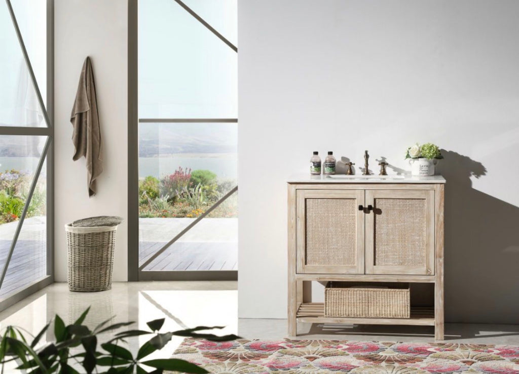Legion Furniture Solid Wood Sink Vanity With Marble Top -NO Faucet 36", 48", 60"