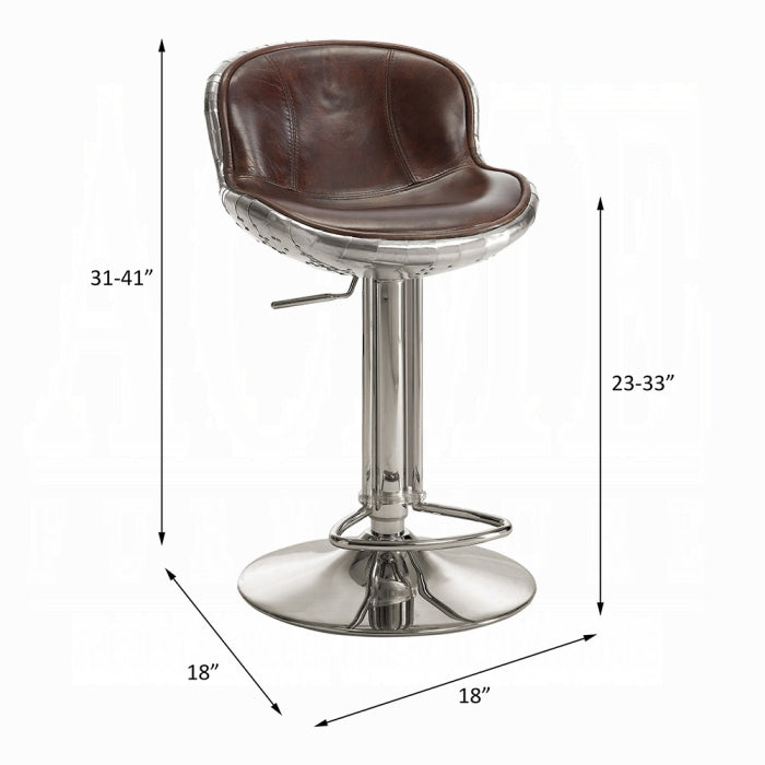 ACME Brown Brancaster Adjustable Stool W/Swivel