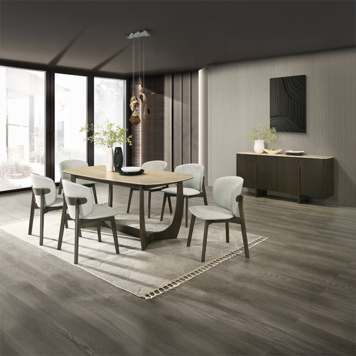 ACME Walnut Davita Dining Table w/Ceramic Top