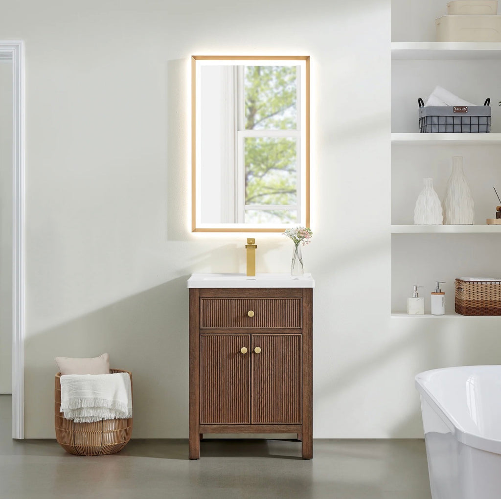 Altair Cerrito 24" Single Bathroom Vanity with White Ceramic Integrated Sink without Mirror
