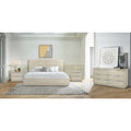 Armen Living Abbey King 4 Piece Bedroom Set in Gray Oak Wood