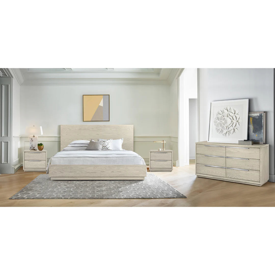 Armen Living Abbey King 4 Piece Bedroom Set in Gray Oak Wood