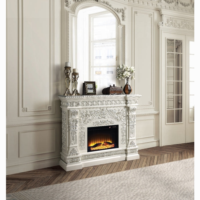 ACME Antique White Vanaheim Fireplace