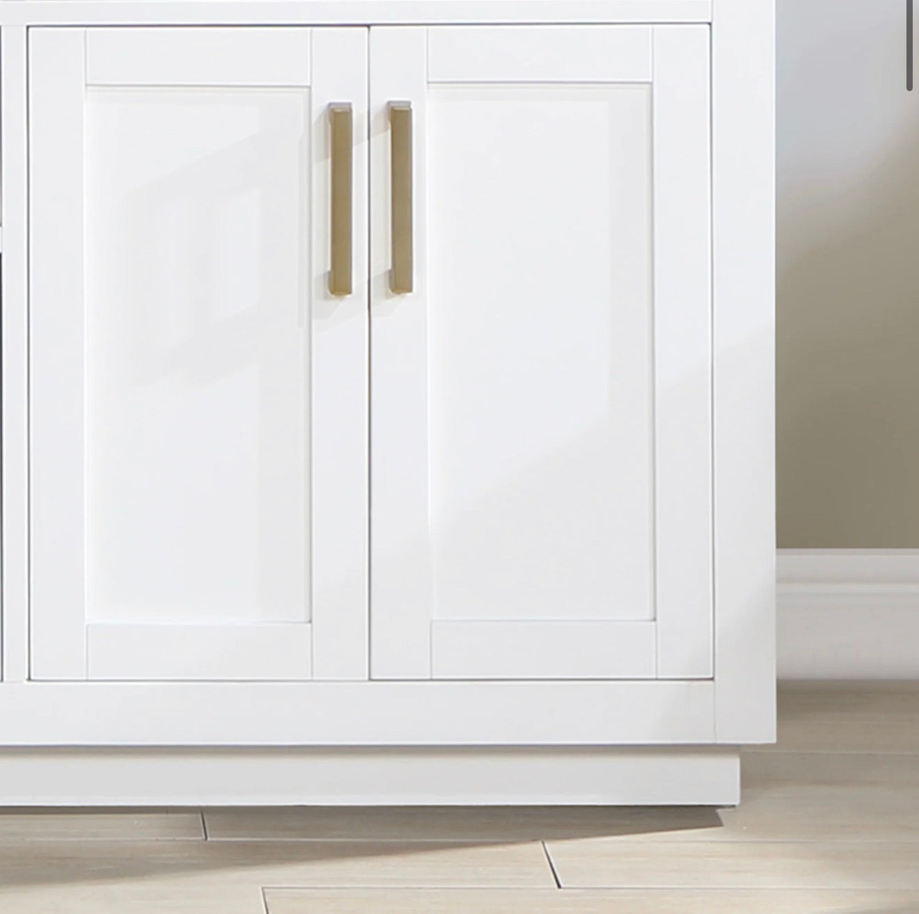 Altair Gavino 60" Double Bathroom Vanity in Light Brown with Grain White Engineered Stone Countertop without Mirror