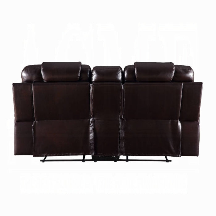 ACME Dark Brown Braylon Motion Loveseat W/Console